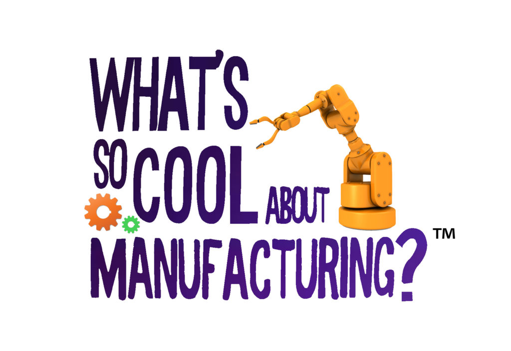 WSCM Logo with Orange Robot Arm and Purple Lettering