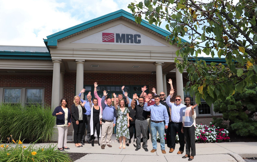 Class of 2022 Graduates of MRC Manufacturing Leadership Institute waving outside MRC Office