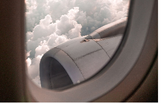 View outside plane window